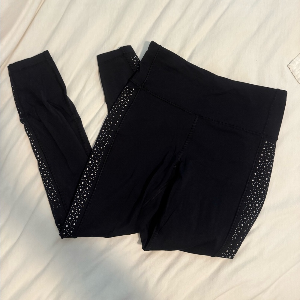 Black Leggings with White Detail